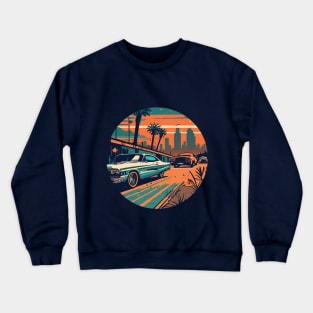 Low Rider On L.A. Street - Dusk Sunset Crewneck Sweatshirt